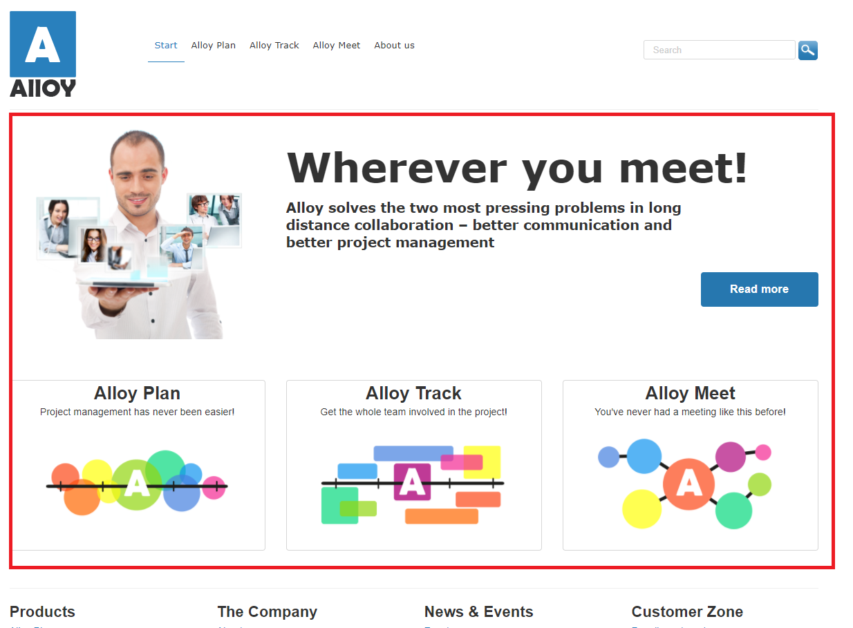 Alloy website home page